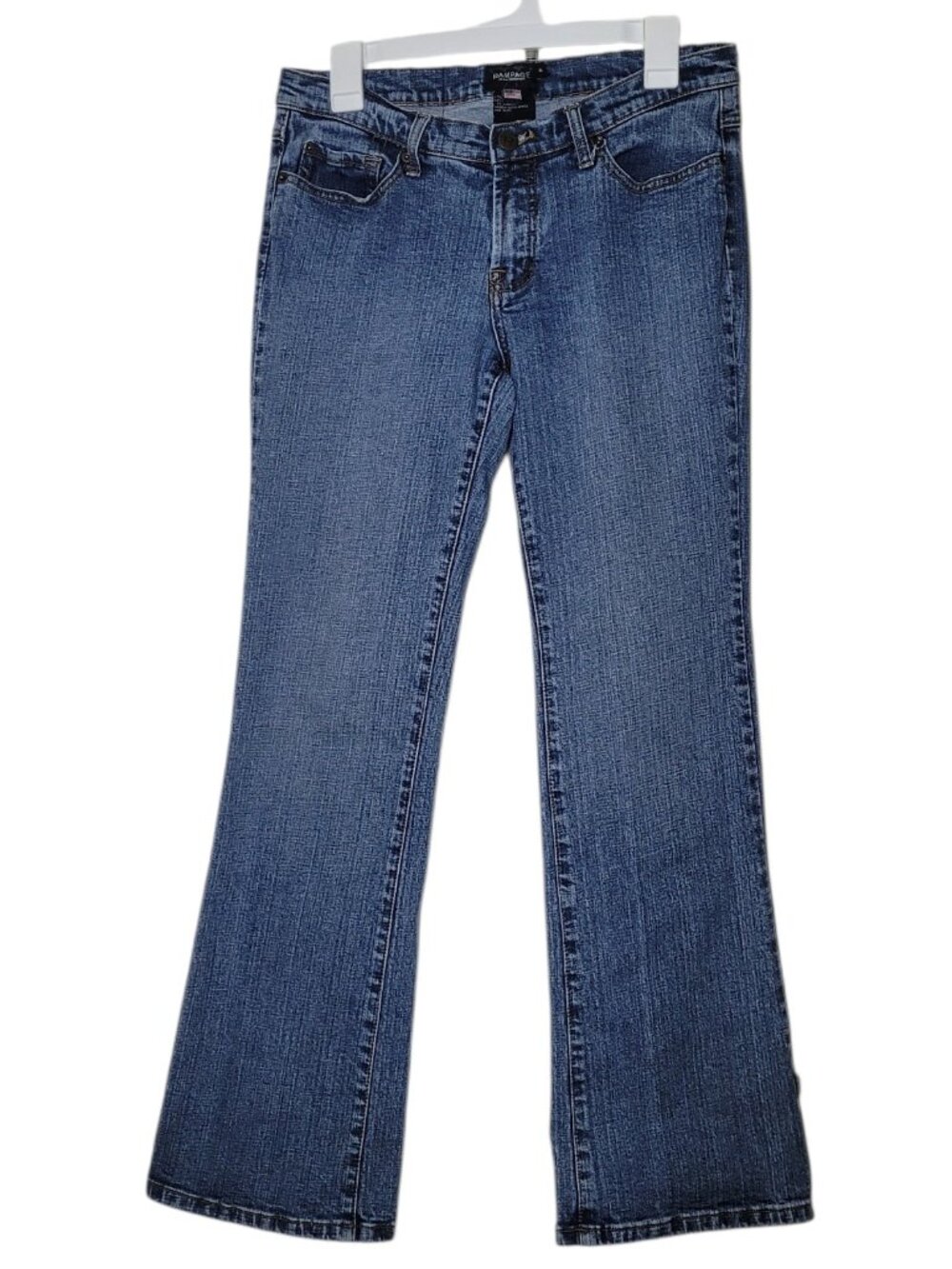 Rampage Low Rise Bootcut Jeans Medium Wash Blue Denim Size 9 Y2K Western